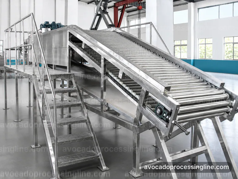 industrial avocado processing line, common buyer questions: avocado destoner and peeler connection view