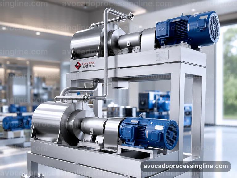 Industrial Avocado Processing Line: Configuration Options Interface industrial avocado processing line, configuration options: avocado destoner and peeler connection view